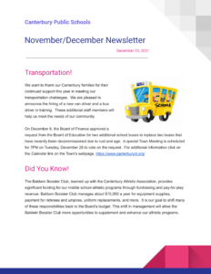 November/December Newsletter